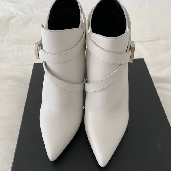 Saint Laurent | Shoes | Saint Laurent Porcelain Leather Booties | Poshmark